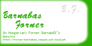 barnabas forner business card